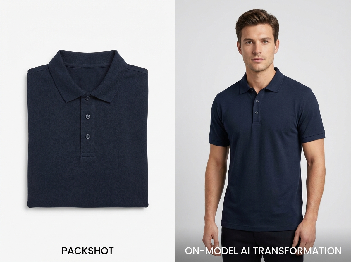 Packshot to on-model AI transformation