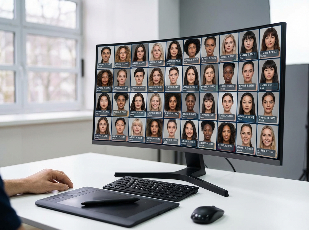 AI-generated model faces