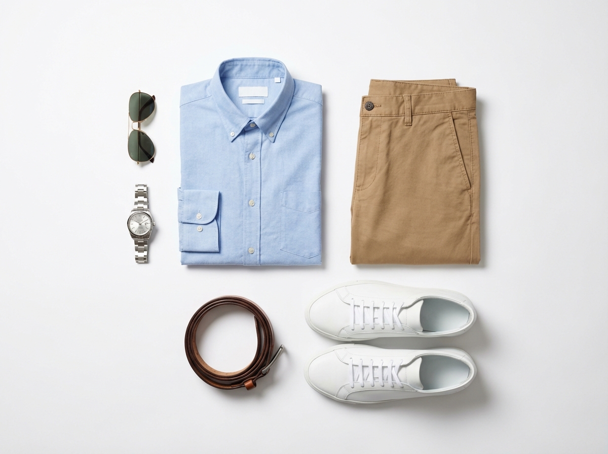 Flat lay fashion photography styling